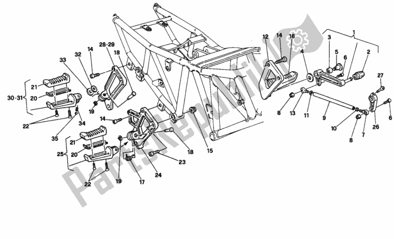 Alle onderdelen voor de Voetsteun Fm 001364 van de Ducati Supersport 750 SS 1992